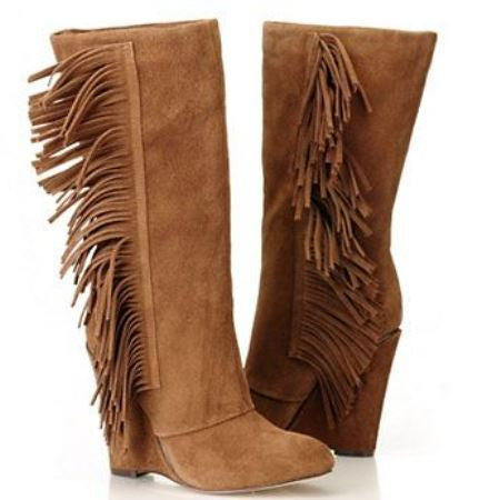 Suede Fringed Boot