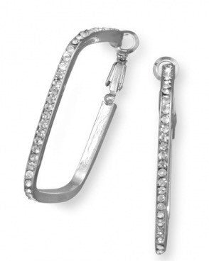 Silver Square Hoops